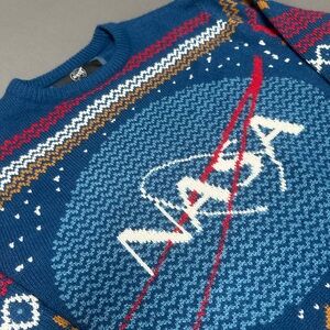 NASA Men's Blue Crewneck Sweater Christmas Sweater